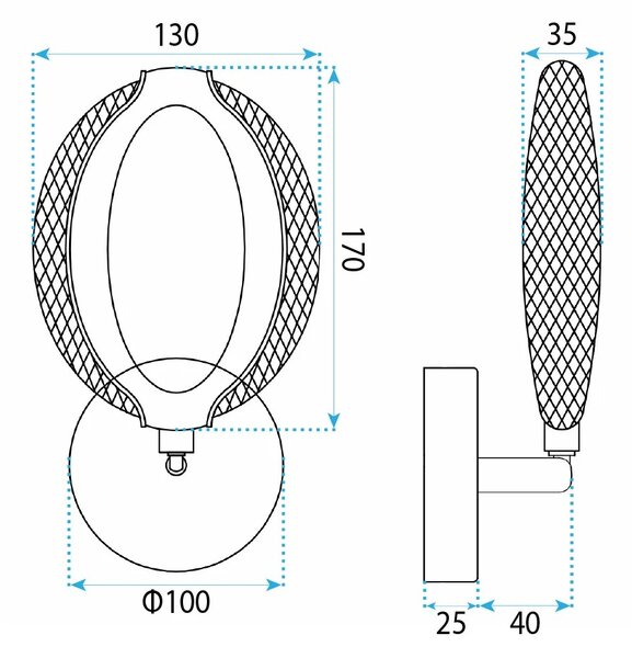 Toolight Nástěnné LED osvětlení G174-W zlaté