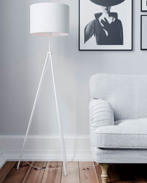 ByRydens 4100700-5000 - Stojací lampa RINA 1xE27/5W/230V bílá