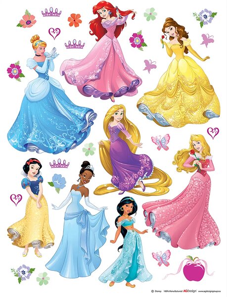 Dětská samolepka na zeď Disney Kreslené Princezny | 65 x 85 cm | DDK1722