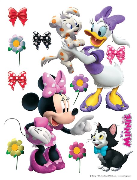 Dětská samolepka na zeď Disney Minnie a Daisy se Zvířátky | 65 x 85 cm | DDK1768
