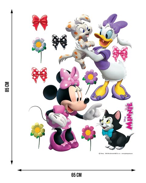 Dětská samolepka na zeď Disney Minnie a Daisy se Zvířátky | 65 x 85 cm | DDK1768