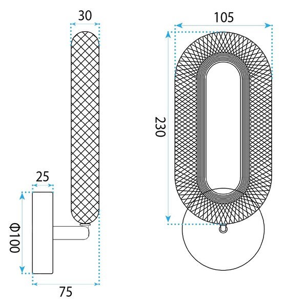Toolight Nástěnné LED osvětlení G171-W zlaté