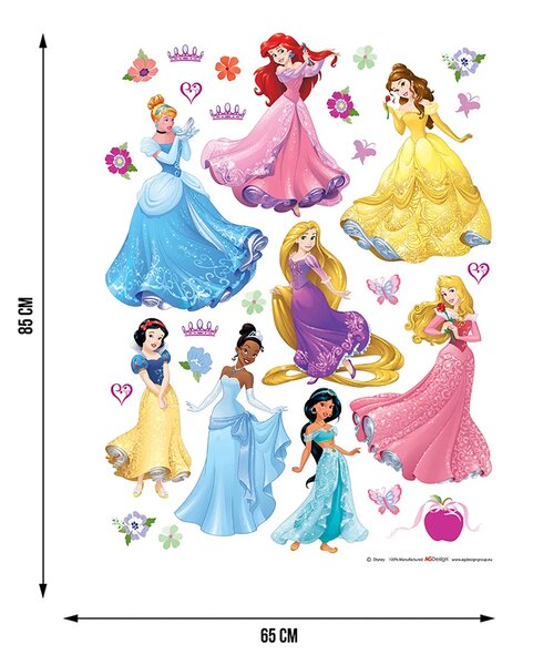 Dětská samolepka na zeď Disney Kreslené Princezny | 65 x 85 cm | DDK1722