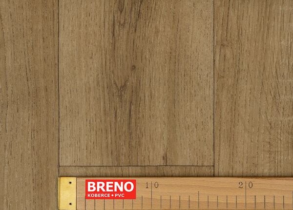 Breno PVC LINETEX Sorbonne 545 – tmavé dřevo, šíře 300 cm