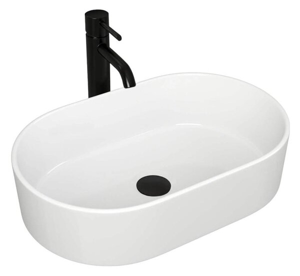 REA-U0600 - Umyvadlo na desku ALMA 36x57 cm keramika/lesklá bílá