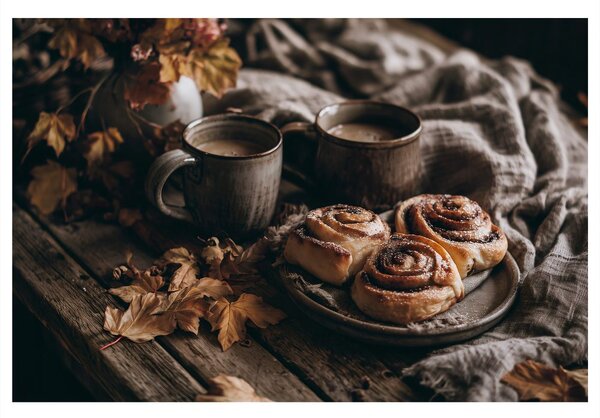 Obraz podzimní hygge s kávou