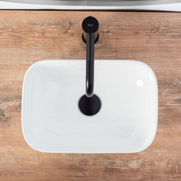 REA-U5667 - Umyvadlo na desku BELINDA MINI 25x36 cm keramika/lesklá bílá