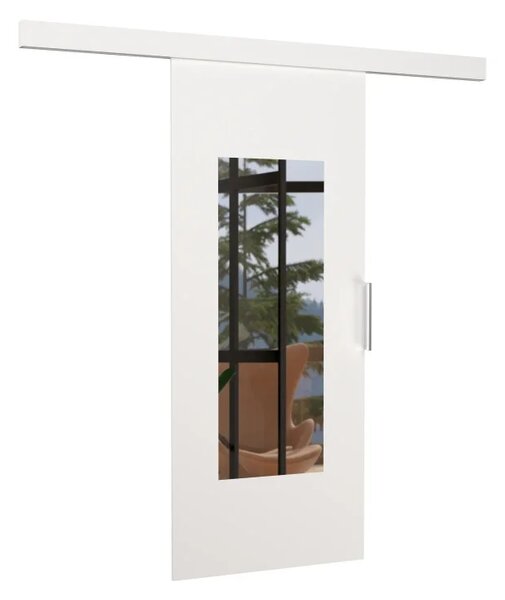 Posuvné nástěnné dveře NELA 76 bílá se zrcadlem (76 x 205) cm – záruka 4 roky