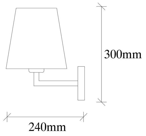 Opviq Nástěnné světlo Profil, černá/krémová, kov/látka, výška 30 cm, stmívatelný, Černá, Obývací pokoj / jídelna, kov