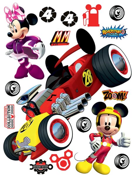 Dětská samolepka na zeď Disney Myšák Mickey Závody | 65 x 85 cm | DDK2307