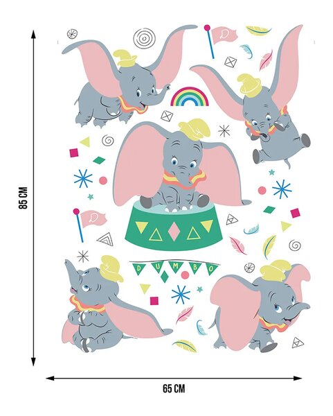 Dětská samolepka na zeď Disney Dumbo | 65 x 85 cm | DDK2320