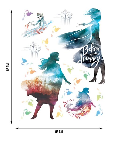 Dětská samolepka na zeď Disney Frozen – siluety | 65 x 85 cm | DDK2319