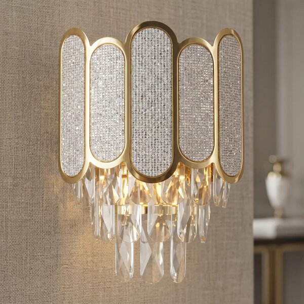 Toolight Nástěnné osvětlení Crystal SWE108-W zlaté