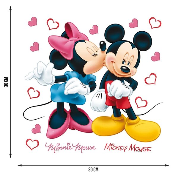 Dětská samolepka na zeď Minnie A Mickey, Disney | 30 x 30 cm | DDKS 1085