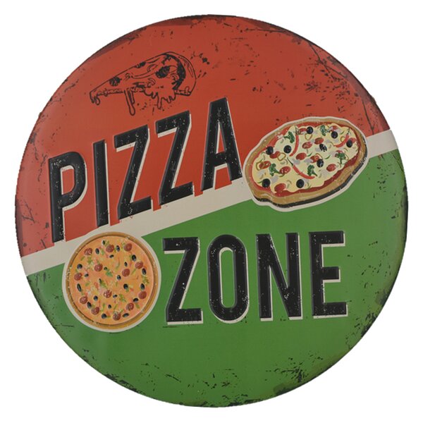 Ceduľa Pizza Zone 30x30 cm Plechová tabuľa