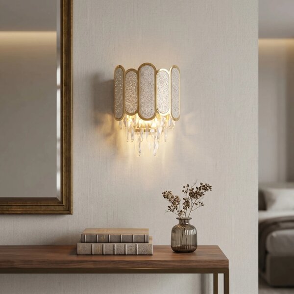 Toolight Nástěnné osvětlení Crystal SWE108-W zlaté