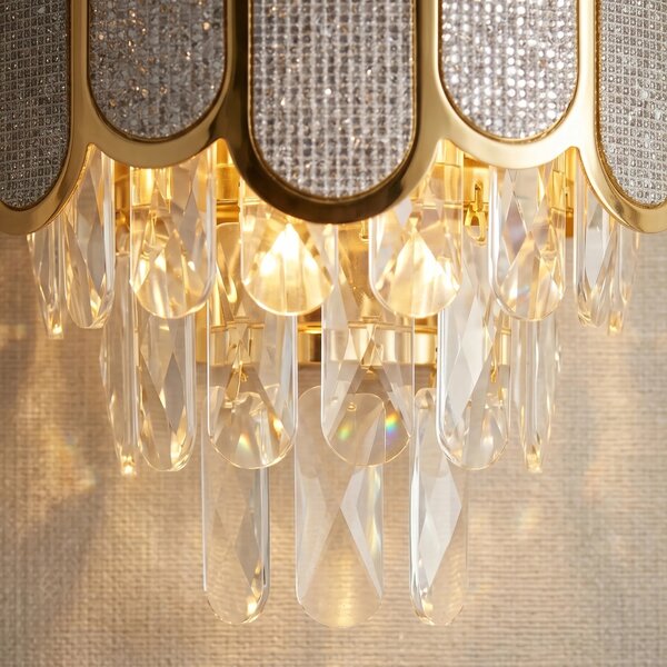 Toolight Nástěnné osvětlení Crystal SWE108-W zlaté