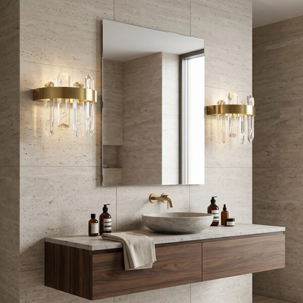 Toolight Nástěnné LED osvětlení Crystal SWE075-W kartáčovaná zlatá