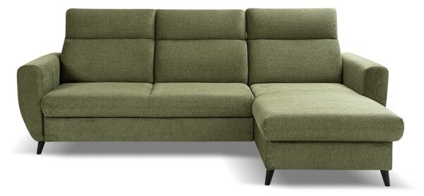 Rozkládací rohová sedačka TORRINO L mini (258 x 165) cm zelená
