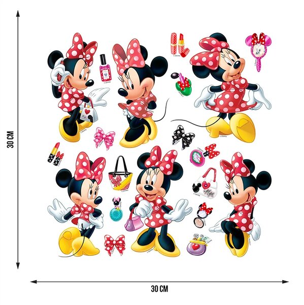 Dětská samolepka na zeď Minnie Mouse, Disney | 30 x 30 cm | DDKS 3813