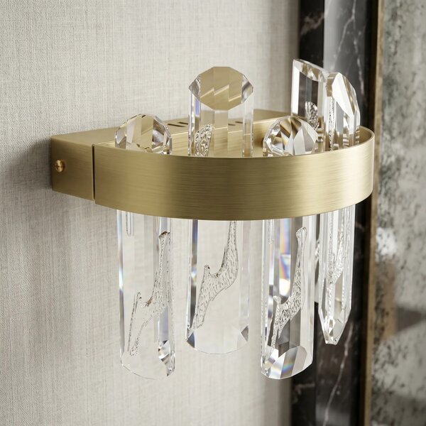 Toolight Nástěnné LED osvětlení Crystal SWE075-W kartáčovaná zlatá