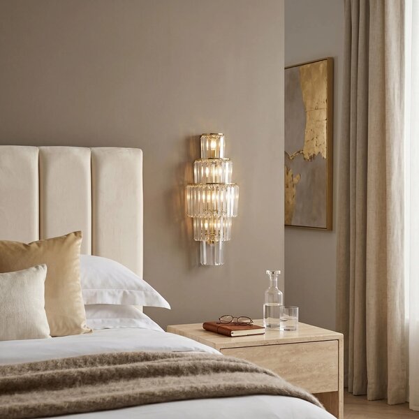 Toolight Nástěnné osvětlení Crystal SWE098-W 60 cm zlaté