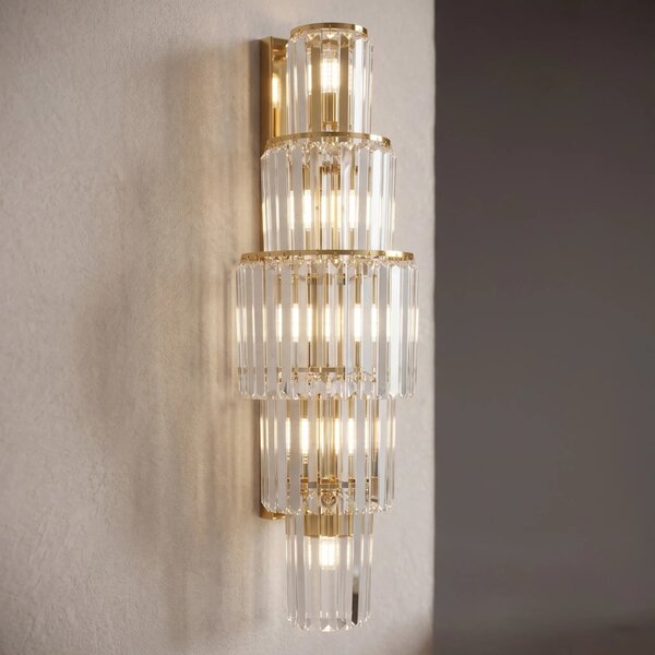 Toolight Nástěnné osvětlení Crystal SWE098-W 60 cm zlaté