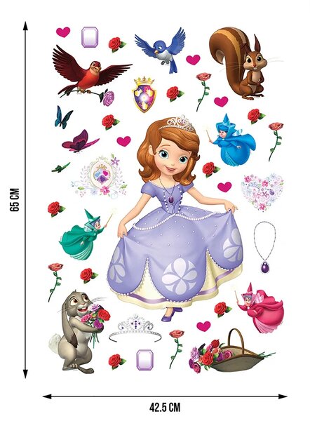 Dětská samolepka na zeď Sofie, Disney | 42.5 x 65 cm | DDK 1738