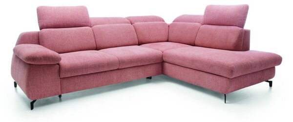Rozkládací rohová sedačka CORAL (288 x 223) cm – rozklad a úložný prostor vínová