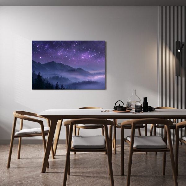 Obraz hvězdná noc nad horami