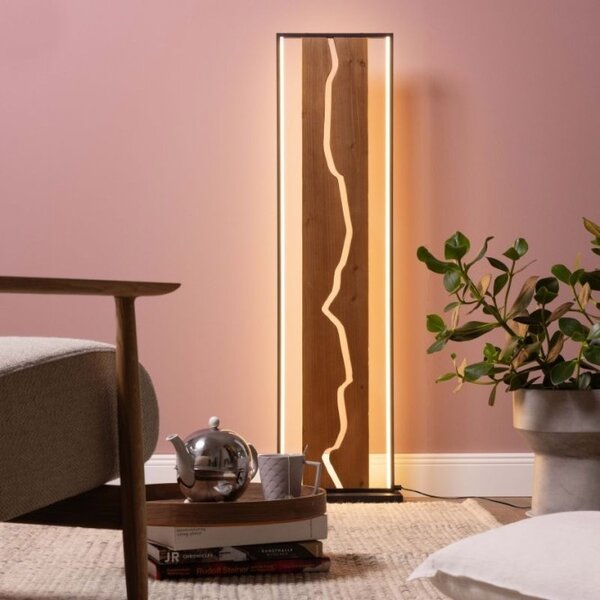 Brilliant G80111/76 Stojací LED lampa THUNDER & FSC dřevo
