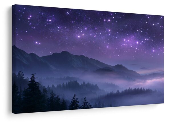 Obraz hvězdná noc nad horami