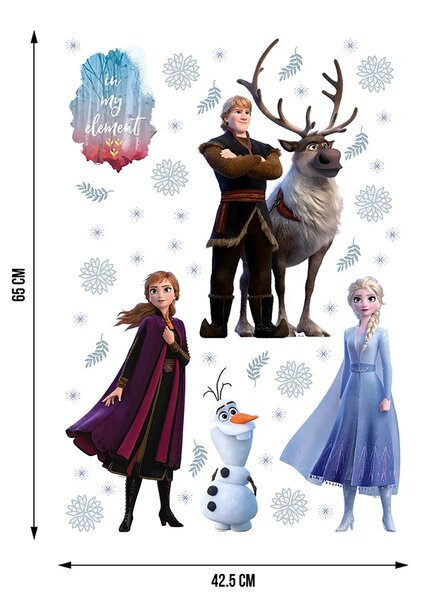 Dětská samolepka na zeď Ledové Království – Mrazivá Zima, Disney | 42.5 x 65 cm | DDK 1731