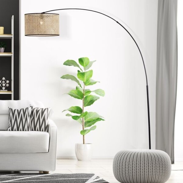 Brilliant 93138/06 Oblouková stojací lampa WILEY přírodní RATAN