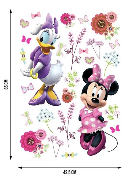 Dětská samolepka na zeď Minnie a Daisy, Disney | 42.5 x 65 cm | DDK 1736