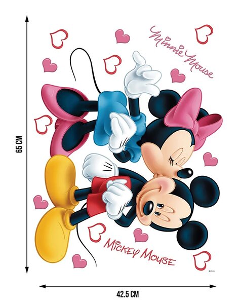 Dětská samolepka na zeď Minnie a Mickey, Disney | 42.5 x 65 cm | DDK 1753