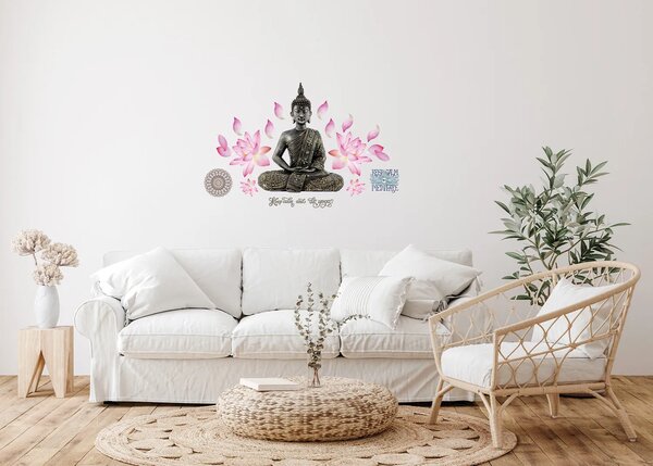 Samolepka na zeď 3D Meditující Buddha | 42.5 x 65 cm | DSM3461