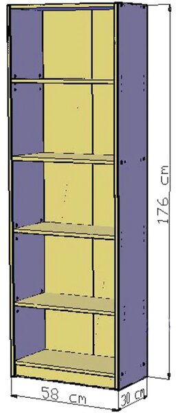 Regál OSKAR dub sonoma (58 x 176) cm
