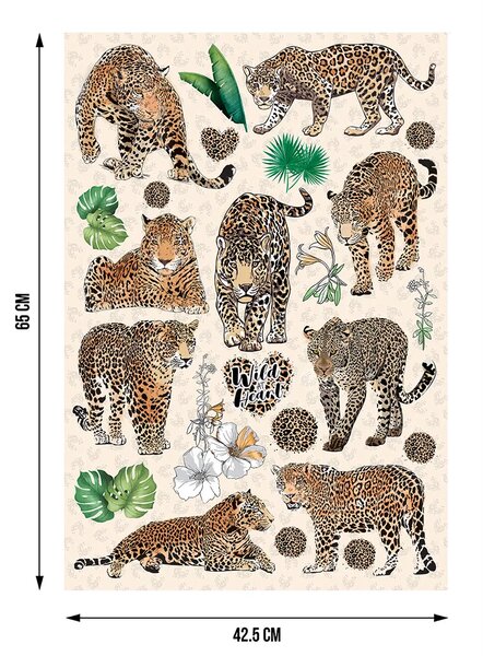 Samolepka na zeď Safari Leopardi | 42.5 x 65 cm | DSM3463