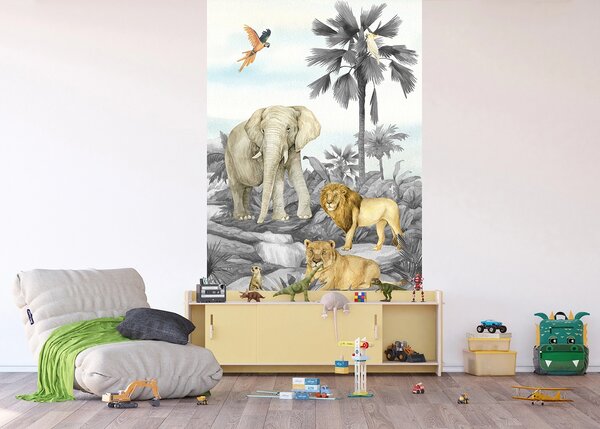 Dětská vliesová fototapeta na zed' Zvířata Divočiny | 150 x 270 cm | DFTD2P5605