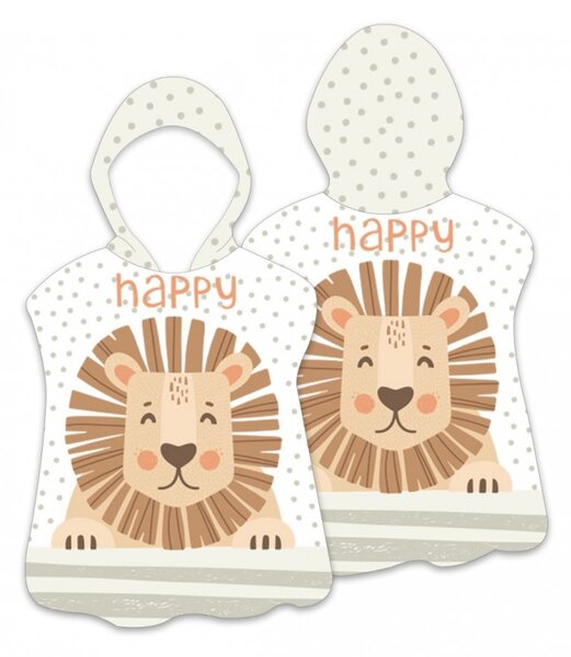 Dětské pončo HAPPY LION bílé 60 x 60 cm