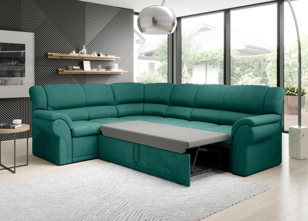 Rozkládací rohová sedačka ALEXIA (270 x 220) cm – spací plocha 205 x 120 cm pravý roh černá