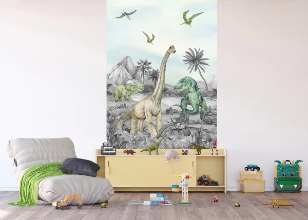 Dětská vliesová fototapeta na zed' Pradávný Svět | 150 x 270 cm | DFTD2P5601