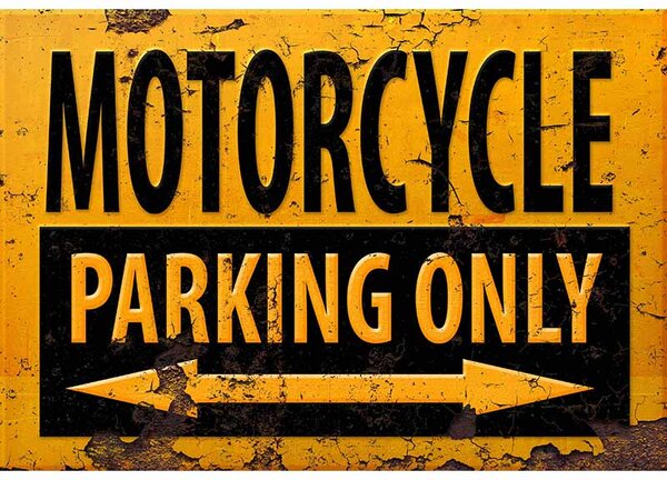 Ceduľa Motorcycle Parking Only ceduľa 30cm x 20cm Plechová tabuľa