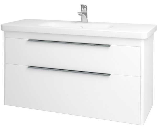 Dřevojas Koupelnová skříň ENZO SZZ2 120 Varianta: L01 Bílá vysoký lesk / L01 Bílá vysoký lesk