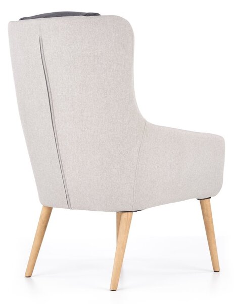 Křeslo PURIO – výška sedu 42 cm pro pohodlné usedání světle šedá/tmavě šedá