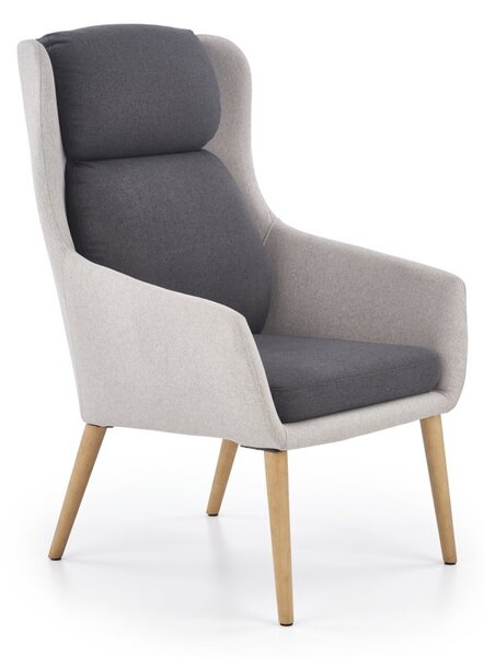 Křeslo PURIO – výška sedu 42 cm pro pohodlné usedání světle šedá/tmavě šedá