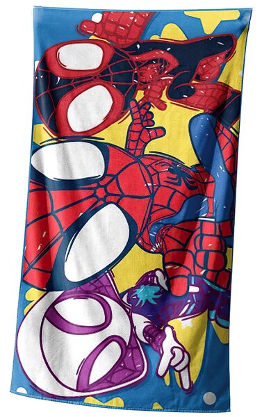 Carbotex Osuška SPIDEY PŘIPRAVENI DO AKCE, modrá, froté, 70x140cm