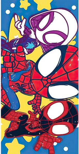 Carbotex Osuška SPIDEY PŘIPRAVENI DO AKCE, modrá, froté, 70x140cm