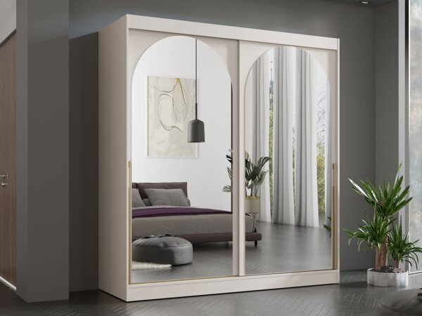 Šatní skříň Niwez 200, Barva: kašmír / kašmír + černá 5903211425493